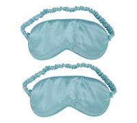 Baluue 2 Pièces masque pour les yeux en satin double face couvre-yeux lavable masque pour hommes gel ombrage des yeux masque de sommeil pour hommes Couleur imitation soie extensible Green