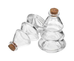 Baluue 2 Pièces Mini Bouteilles en Verre d'arbre de Noël 90ml avec Bouchons en Liège, Décoratives et Portables pour Messages et Vœux Garçon et Filles Écoles Noël 2025