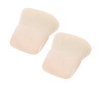 Baluue 2 Pièces Mini Pinceau à Poudre Beige Compact et Léger en Plastique et Polyester, pour Maquillage de Voyage et Retouches Faciles Blush Visage