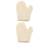Baluue 2 Pièces Moufles Exfoliants en Sisal Naturel 21x17 Cm, Moufles de Bain Creux Spa, Éponges de Lavage Corporel Respirantes et Efficaces pour Gommage et Nettoyage Dos