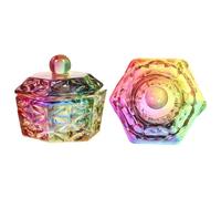 Baluue 2 pièces Nail Monomer Dish avec Couvercle Bol Verre Cristal pour Mélange de Poudre et Liquide Manucure Coupe Nail Art et Facile à Nettoyer