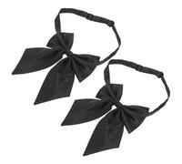 Baluue 2 Pièces Nœud Ajustable Noir pour Femmes Accessoire Uniforme Scolaire et Professionnel Élégant et Doux pour Tenue Formelle ou Costume