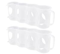 Baluue 2 pièces Organisateur de Canettes Soda Transparent à Sections Rangement Réfrigérateur Coulissant à Tirage Manuel Support Bouteille Plastique Gain de Place Cuisine et Boissons