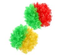 Baluue 2 Pièces Perruques Afro Bou s Drôles Aux Couleurs Du Drapeau pour Fête Carnaval et Spectacle Wig Sécurisée et Réutilisable pour Adultes Hommes et Femmes