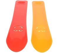 Baluue 2 Pièces Pied-à-coulisse Ergonomique pour Seniors et Cuillère à Chaussures Légère PP Jaune et Rouge Aide Au Chaussage sans Pencher Outil de Voyage Pratique