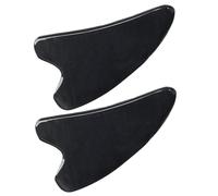 Baluue 2 pièces Planche de Grattage Corne de Buffle Outil Gua Sha Visage et Corps Massage Délicat pour Soins Skincare Forme Cœur Noire Ergonomique Usage Spa et Beauté