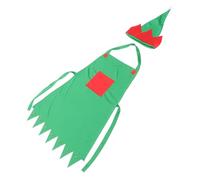 Baluue 2 pièces Set de Tablier et Chapeaux de Verts Tablier Non Tissé et Chapeaux de Lutin pour Décorations Festives Familiales pour Maison Bureau et Centres Commerciaux Ambiance Joyeuse