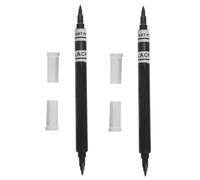 Baluue 2 pièces Stylo de Décoration Gâteau Double Pointe Marqueur Comestible pour Pâtisserie Stylo Alimentaire Noir pour Biscuits Macarons DIY