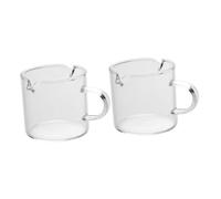 Baluue 2 pièces Tasse à Expresso Verre Borosilicate Haute Résistance avec Double Bec Verseur pour Versement Précis Lot de Tasses Transparentes Antidérapantes pour Café Chaud et Usage