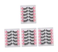 Baluue 20 Paires Faux Cils Colorés Faux Cils Dramatiques Bandes De Cils De Couleur Cils Avec Couleur Nettoyage Du Visage à La Brosse Cils Cosmétiques Cils D'halloween Imitation Rose