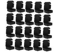 Baluue 20 pièces Boîtes Cadeaux Noires Carton pour Bonbons et Biscuits Boîte de Rangement Polyvalente pour Fêtes Emballage Facile à Assembler pour Pâtisseries et Petites Douceurs