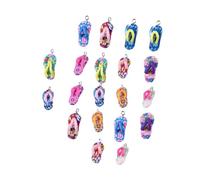 Baluue 20 Pièces Ornements Suspendus en Argile Style Tong Accessoires DIY pour Création de Bijoux Décoration Pendentifs pour Colliers et Bracelets Mix Couleurs Matériau Solide pour