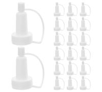 Baluue 200 Pièces Embout Compte-gouttes pour Ampoules de Flacon Blanc en Plastique Tête Trompette Ergonomique pour Soins Personnels et Prévention du Reflux Liquide