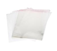 Baluue 200 pièces Lot de Pochettes Autocollantes Transparentes Opp Sacs Cellophane Refermables Multi-usages pour Rangement et Fournitures de Marque Textile