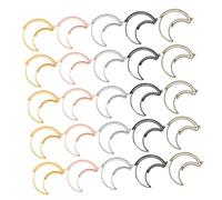 Baluue 25 pièces Cadres Ouverts Rotatifs Lune Alliage pour Création Bijoux DIY Résine Pendentifs Charms Kit Accessoires Bijouterie