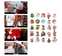 Baluue 25pièces Broches de Noël Lumineuses Badges à Piquer pour Vêtements Chapeaux et Pulls Décorations Festives