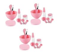 Baluue 27 Pièces trousse à outils pour masque facial spray bottle bouteille spray outils de bricolage pour le visage spatule maquillage visage outils de masque facial rose