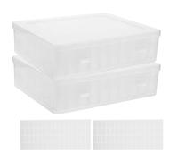 Baluue 2ensembles Boîte de Rangement à Plusieurs Compartiments pour Bijoux et Nail Art Transparente et Légère Organisateur de Loisirs Créatifs avec Étiquette