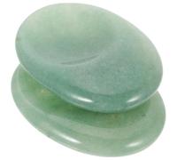 Baluue 2pcs Pierre de Massage Naturelle Vert pour Doigts et Pouces, Plaque à Racler Portable, Active la Régénération Cellulaire et Améliore le Teint du Visage