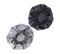 Baluue 2pièces Bonnet De Nuit Élastique Pour Femmes Noir Cheveux Confortable Pour Sommeil Pour Chimothérapie Et Soins Capillaires
