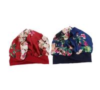 Baluue 2pièces Bonnets Élastiques Satin à Large Bord Pour Sommeil Pour Femmes De Nuit Respirant Artificielle