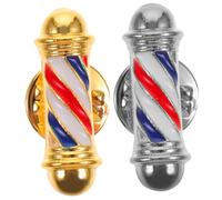 Baluue 2pièces Broche Créative pour Salon de Coiffure Épingle à Revers Design Unique de Poteau de Barbier Broche Lumineuse pour Vêtements Lot de Broches