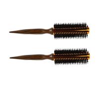 Baluue 2pièces Brosse à Cheveux Poils de Sanglier Ronde Brosse de Coiffure Bois pour Brushing et Boucles Outil Polyvalent pour Cheveux Fins et Épais
