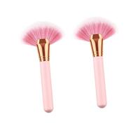 Baluue 2pièces Brosse à Maquillage Avec Poignée Nylon Pinceaux Éventail Pour Cosmétiques Parfait Pour Usage Et Professionnel