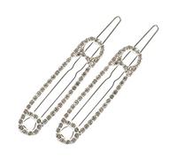 Baluue 2pièces Épingle De Sûreté Forme De Clip à Cheveux Avec Strass Accessoires Capillaires Pour Femmes Barrettes Élégantes Et Pratiques