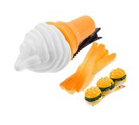 Baluue 2pièces Épingles à Cheveux Nourriture Artificielle Barrette Hamburger Et Pince à Glace Et Accessoires Amusants Et Réalistes