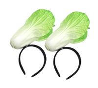 Baluue 2pièces Headband Funny Chinese Cabbage Hair Accessory for Makeup Spa Cosplay and Parties Unique Vegetable Design for Kids and Adults