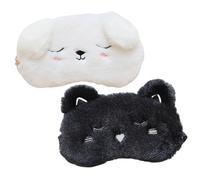 Baluue 2pièces Masque De Sommeil Carton Avec Motif Animaux Chat Chien Masque Yeux Portable Et Pour Confort Optimal Pour Et Siestes