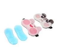Baluue 2pièces Masque De Sommeil Garçon Fille Carton Ajustables Et Mignon Pour Avec Motifs Yeux