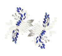 Baluue 2pièces Peigne à Cheveux Rhinestones Bleus Et Argentées Accessoires De Mariage Élégants Pour Nouvelles Mariées