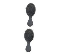 Baluue 2pièces Peigne De Massage Poils De Sanglier Noir Peigne Démêlant Et Portable Pour Coiffage Lissage Optimal Des Cheveux