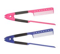 Baluue 2pièces Peigne Lisseur Pour Cheveux Lot De Peignes Portables Forme De v Brosses à Cheveux Pour Coiffure