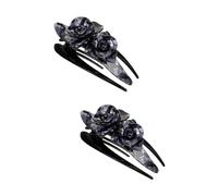 Baluue 2pièces Pince à Cheveux Femme Clip à Chignon Élégant Accessoire De Beauté Pour Types De Coiffure Maintien Sûr Toute La Journée