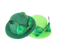 Baluue 2pièces Pince à Cheveux Mini Chapeau Leprechaun Pour Saint-patrick De Barrettes Décoratives Vertes Pour Femmes Accessoire De Fête Irlandaise