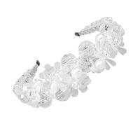 Baluue 3 Pièces bandeau perlé élastiques à cheveux en perles accessoire photo de mariage hair charms hair toppers coiffure délicate Cerceau de cheveux en cristal alliage blanche