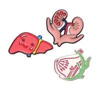 Baluue 3 pièces Broches Organes Fantaisie Métal Lot de Pins Décoratifs pour Vêtements et Sacs Accessoires Amusants pour Adultes