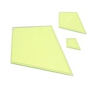 Baluue 3 pièces Lot de Gabarits de Quilting Transparents Verts Clairs Accessoires de Couture pour Patchwork Précis et Création DIY