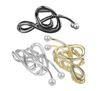 Baluue 3 pièces Pinces à Cheveux Métal Note Musique avec Perles Fausses Élégantes pour Femmes Pinces Griffes Antidérapantes Grandes et Fines Accessoires Coiffure Stylés