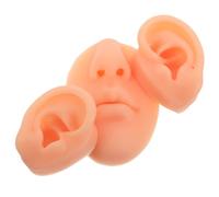 Baluue 3 Pièces Silicone Soft Flexible Body Part Models Set For Piercing Training Includes Ear Nose Mouth Realistic Simulation Silicone Ear Molds For Makeup Practice
