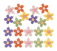 Baluue 30 pièces Lot de Breloques Fleur Résine Colorée pour Fabrication de Bijoux DIY Charms Vintage pour Colliers Bracelets et Accessoires Créatifs