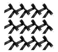 Baluue 30pcs Breloques pour Verres à Vin en Polyester Noir Nœud Élégant, Faciles à Décorer pour Dîners Romantiques et Fêtes