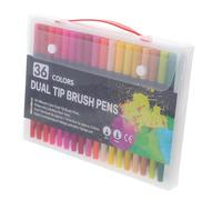 Baluue 36 pièces Feutres Double Pointe Couleurs Stylo Aquarelle Brosse Marker Pen pour Dessin Coloriage Artistes Étudiants