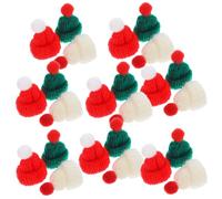 Baluue 36 Pièces Mini Bonnets de Père Noël Tricotés en Laine Douce pour Décoration de Bouteilles de Vin et Porte-Couverts, Artisanat Fait Main pour Décorations de Table de Noël