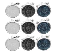 Baluue 3paires Boutons De Manchette pour Homme Lot de Ronds Et Brillants Adaptés Aux Chemises De Mariage Et Affaires Accessoire Élégant pour Événements Formels