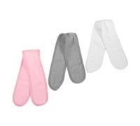 Baluue 3pièces Bandeau Élastique Pour Visage Double Épaisseur Serviette De Tête Pour Cheveux Mouillés Éponge De Tête Bandeau De Sport Maquillage Lavage Soins De Beauté Blanc Rose