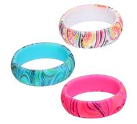 Baluue 3Pièces Bandeau Silicone pour Anneaux de Caoutchouc et Couleurs Accessoire Élégant pour Remplacer Alliances